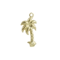 18k gold plated coconut tree pendant with circular ring for DIY jewelry making - Gold Palm Tree (04)