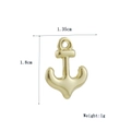 Detailopname van 18k vergulde anker hanger met afmetingen 1,8cm x 1,35cm - Gouden Anker (05)