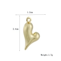 Macro shot of gold heart pendant with dimensions 1.2cm by 2.4cm and 1.7g weight - Gold Irregular Elongated Heart Style (13)
