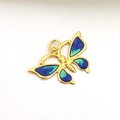 Blue and green gradient butterfly pendant in gold finish for DIY jewelry making - Blue Green Gradient Butterfly Style (03)