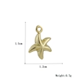 Detailed view of a gold starfish charm with dimensions 1.5x1.2cm and 0.7g weight - Gold Starfish Shaped Style (15)