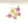 Detail of butterfly pendant with purple and white gradient enamel in gold plating - Purple White Gradient Butterfly Style (09)
