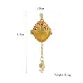Dettaglio pendente uovo smaltato con fiori rossi e angelo dorato, misura 1,9x5,1cm - Stile Uovo Floreale Arancione Giallo (03)