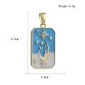 Detail view of 4.7g celestial tarot pendant with sun and moon enamel gold finish - Hand & Celestial Occult Pattern (05)