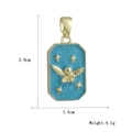 Detaillierte Größenangaben für den goldenen Engel-Anhänger mit blauer Emaille - Blau Engelstern (10)