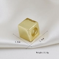 Golden cube metal pendant bead 1.4cm with hole for DIY jewelry making accessories - Geometric Cube Lucky Bead (02)
