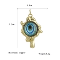 Pendentif œil grec en cuivre plaqué or 18 carats avec détails en émail et dimensions - Style 01(01)