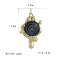 Vue détaillée du pendentif œil en cuivre plaqué or 18K, hauteur 3,2 cm avec incrustation - Style 04(04)