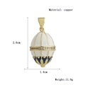 Vintage copper egg pendant with white enamel inlay and sparkling zircon stones - Blue Textured Enamel Egg (10)