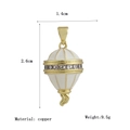 Golden copper hot air balloon pendant with white enamel and sparkling zircon accents - White Enamel Hot Air Balloon (11)