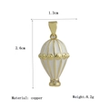 Detailed view of copper hot air balloon pendant with dimensions 1.3x2.6cm and 8.2g weight - Gold White Drip Oil Balloon (12)