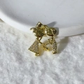 Golden pendant featuring a boy and girl kissing with sparkling white crystals - Gold Cartoon Kissing Couple (13)