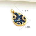 Macro detail of Evil Eye teardrop pendant showing 2.8cm height and zircon inlay - Gold Teardrop Pendant (04)