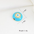 Makroansicht des 1,4cm Evil Eye Anhängers mit blauem Emaille und funkelnden Strasssteinen - Hellblau Emaille Strass Auge Zubehör (07)