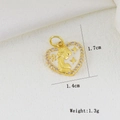 Makroansicht des 18k vergoldeten Herzanhängers mit Prinzessin und Maßangaben - Prinzessin Silhouette Herz Stil (11)