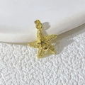 Seestern-Anhänger aus 18K vergoldetem Kupfer mit Kristallen und Muscheldetail-Applikation - Seestern Jakobsmuschel Set 1 (TD00087-13)
