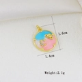 Detail eines 1,6cm 18k vergoldeten Emaille-Anhängers mit Mond, Stern und Saturn - Blau Rosa Verlauf Galaxiestil (13)