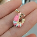 Rosafarbener und weißer Emaille-Garnelen-Anhänger mit 18K Vergoldung für DIY-Schmuck - Rosa Weiß Emaille Garnele Anhänger (39)
