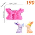 Rosa Silikonform für DIY Doppel-Schmetterling-Hasenkerzen und Harz-Handwerk mit Maßen - Doppel Schmetterling Hase (pm190-75)