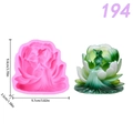 Pink silicone mold and green resin woman on lotus flower DIY craft candle tool 9.4cm - Elegant Woman Style (pm194-170)