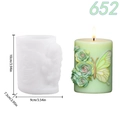 Silicone mold for 3D butterfly and flower candles with green wax finished product - Butterfly Flower Cylinder (lz707-160)