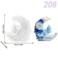 Moon and butterfly silicone mold with LOVE text for DIY scented candles and soaps - Moon Butterfly Flower Style (pm208-155)
