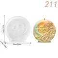 Silicone mold with sun moon goddess relief for DIY bohemian candles, 10cm diameter - Goddess Sun Moon Disk (pm211-140)
