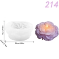 3D Pfingstrose Silikonform mit lila Kerze und Abmessungen von 9,8 x 9,5 x 4,4 cm - Blühende Pfingstrose (pm214-130)