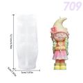 3D cute girl with hat silicone mold for DIY candles with dimensions 12.1cm height - Braided Girl with Hat
