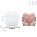 Silikonform Rose Herz für Kerzen und Seife mit Maßen und Beispiel für romantisches DIY - Rose Herz-Hände (lz714-170)