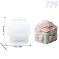 Moule en silicone pour bougie boîte à roses DIY avec textures florales et nœuds - Boîte Cadeau Carrée Rose (lz779-215)