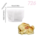 Translucent silicone bunny mold for Easter DIY candles and resin crafts with flower detail - Side Sleeping Rabbit (lz726-120)