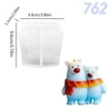 Silicone mold for teddy bear candles with scarf design, size 9.8x5.3x9.6cm - Hugging Bear With Scarf lz762-150