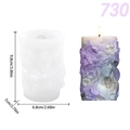 3D floral girl cylinder silicone mold for DIY candles and resin art crafts - Girl Side Profile Style (lz730-130)