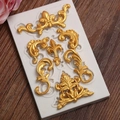 Silikonform mit Barock-Spitzenrelief und Blumenmuster für Kuchendekoration und Fondant - Retro-Prägemuster