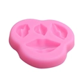 Pink silicone mold featuring four various lip shapes for fondant cake decorating and chocolate - Style 1 Multi-Hole Lips
