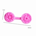 Pink daisy flower silicone mold with dual cavity for fondant cake and baking crafts - Sunflower / Pink