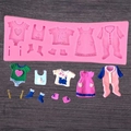 Stampo in silicone rosa per vestiti da neonato per decorazioni in pasta di zucchero - Motivo Vestito Abbigliamento Neonato (6#)