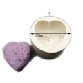 55mm herzförmige Silikonform mit Gänseblümchen-Relief und Kiss-Schriftzug für Seife - 1# Gänseblümchen Herz (Kiss)
