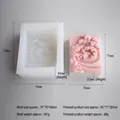 Square mermaid silicone mold for wave relief candles with pink finished resin example - Wave Style (5#) / White