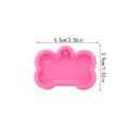 Pink bone-shaped silicone mold for pet tags with dimensions 6.5cm width and 3.9cm height - Bone - Large