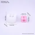Silicone bubble cube candle mold for DIY crafts with pink 6-ball sphere finish - 2-Cell Cube