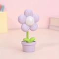 Creative purple flower potted night light desk ornament with glowing center sphere - Flower / Purple
