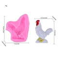 Moule en silicone coq rose et modèle en résine avec dimensions et poids de 70g - Gros coq