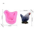 Moule en silicone rose pour décors de gâteaux coq avec détails de plumes en 3D - Petit Coq