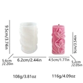 3D floral relief candle silicone mold with finished pink flower pillar wax candle - Lily