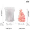 3D stacked heart silicone mold for DIY candles and soaps with floral relief base detail - Triple Layer Heart