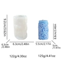 Starfish and sea wave textured cylindrical silicone mold with blue wax candle sample - Starfish
