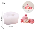 Rosa Cartoon Hirsch Silikonform für DIY Autodeko mit feinen 3D Textur Details - Seitlich Schlafendes Süßes Rehkitz (4#)