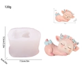 Pink deer resin mold set with clear dimensions and white silicone casting tool - Fawn With Wreath And Bow (5#)